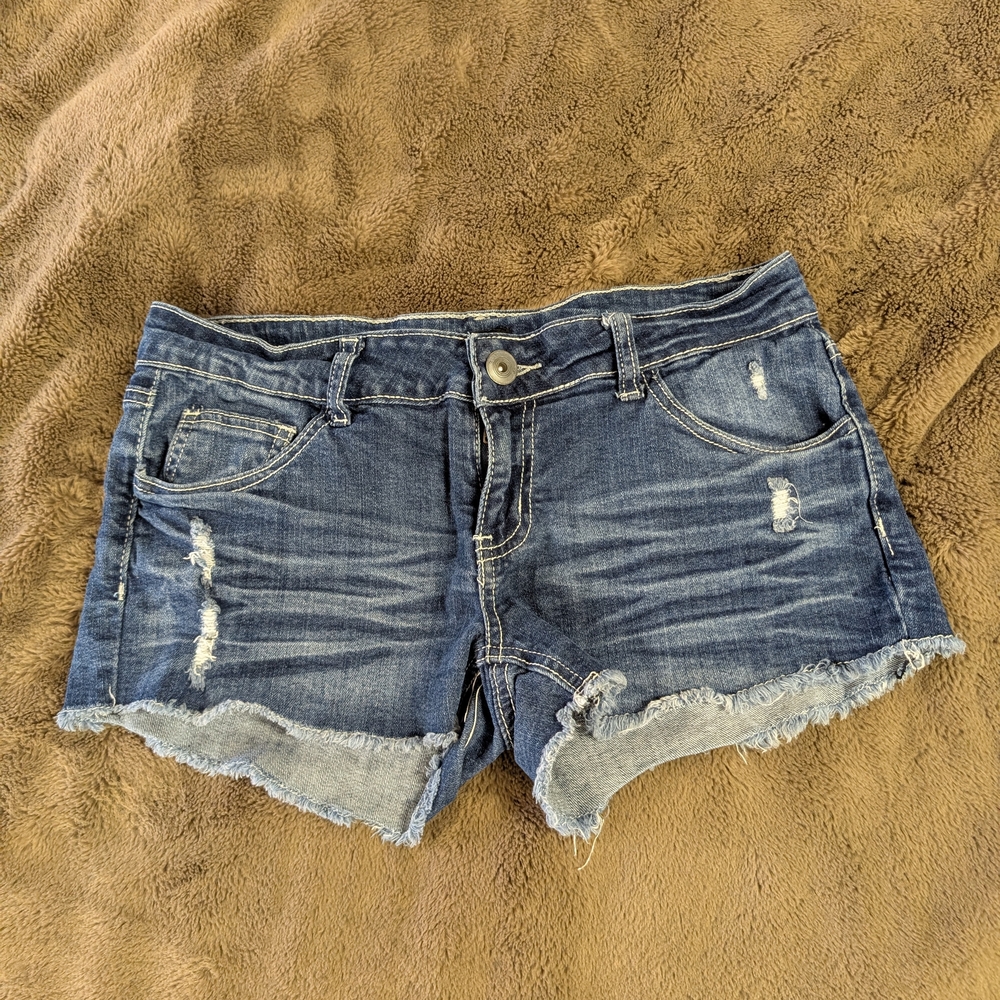 Rue21 Dark Blue Distressed Denim Cutoff Shorts